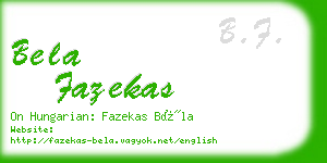 bela fazekas business card